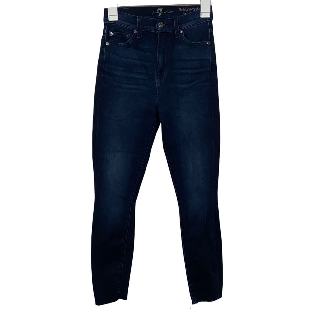7 for All Mankind Dark Wash High Waisted Skinny Jeans